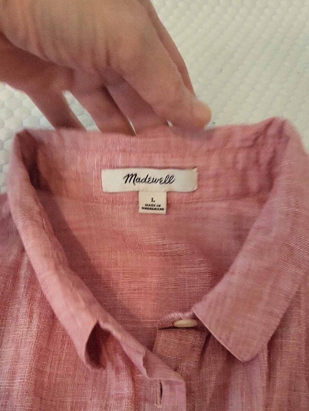 Madewell Cute Cropped Red Boxy 100% Tie Front Cotton Camp Shirt